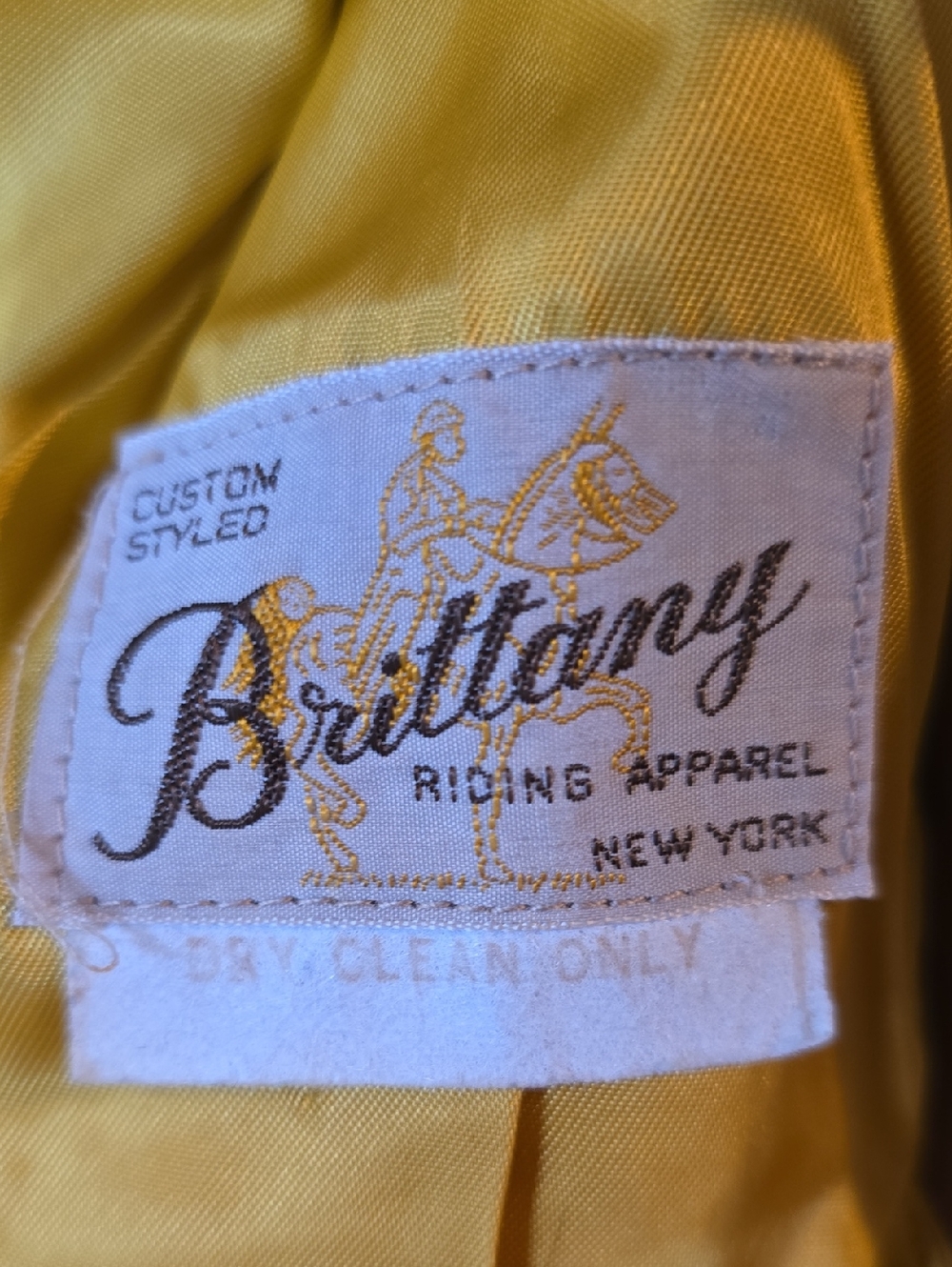 Vintage Brittantly Mustard Velvet Button-Front Riding Vest - Picture 2 of 4